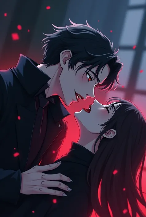 Anime,man,Vampire,Bite the neck,manน่ารัก