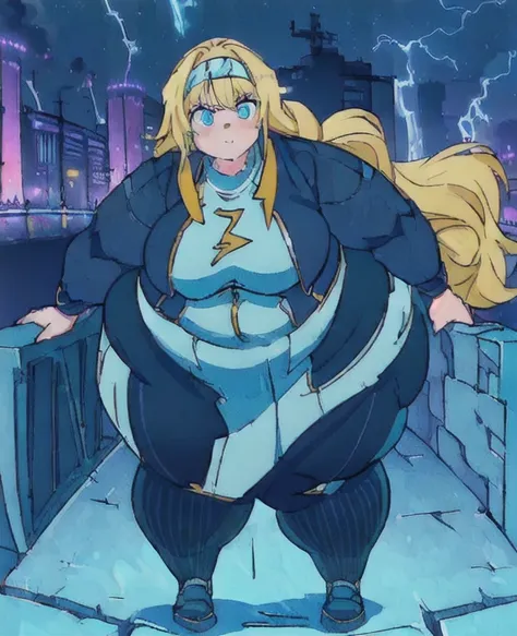 ((best quality, 4k, 8k, anime girl, masterpiece)), ((((beautiful extremely detailed face, beautiful eyes)))), glowing eyes, cinematic lighting, perfect anatomy, ((alice synthesis thirty)), (((chubby, SSBBW, very obese, very wide waist, thick waist, round b...