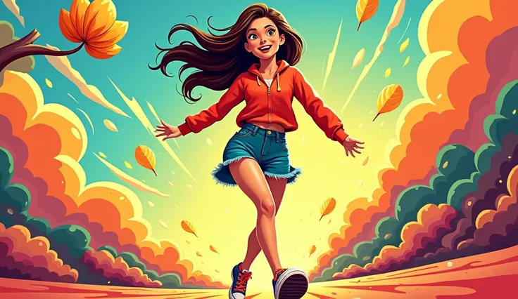 Pixar Disney comic book drawing of a woman walking 