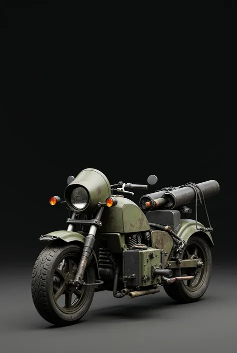 arafed motorcycle with a large gun on the back of it, substance designer render, cycle render, motorcycle concept art, rendered with substance designer, substance render, concept art-h 0, substance designer, octane 2. 0 render, substance designer metal, ak...