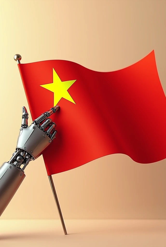 Robot touch  Vietnam flag