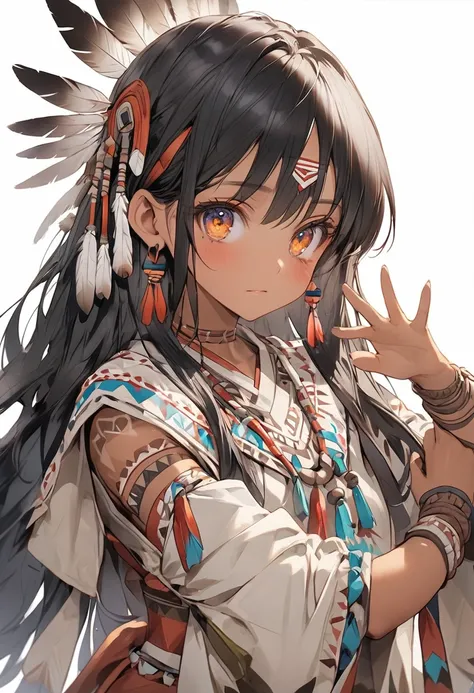 Black Hair、Petite Girls、Brown Skin、Native American Clothing、Ready your bow、Detailed eyes、Detailed fingers、