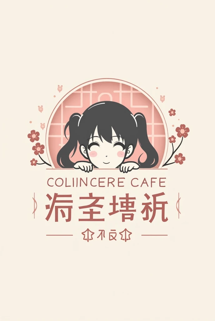 「Tsundere Cafe Contrary」Please create a logo for a concept cafe in Japan called