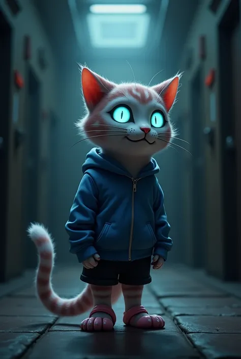 A tabby cat as Sans from undertale