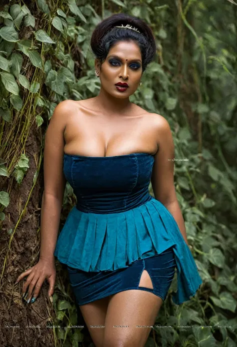 photo of a kerala village plus size  aunty, kerala chechi, full hourglass curvy body shot, manthravadhini, yakshi,  thick thunde...