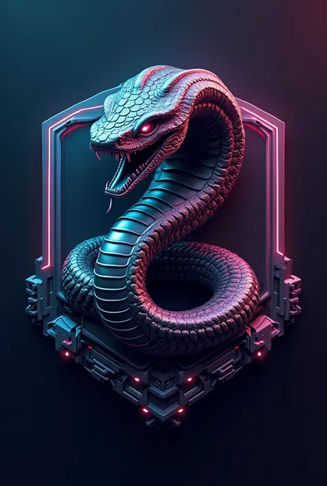 3d logo with gaming themed cobra mascot