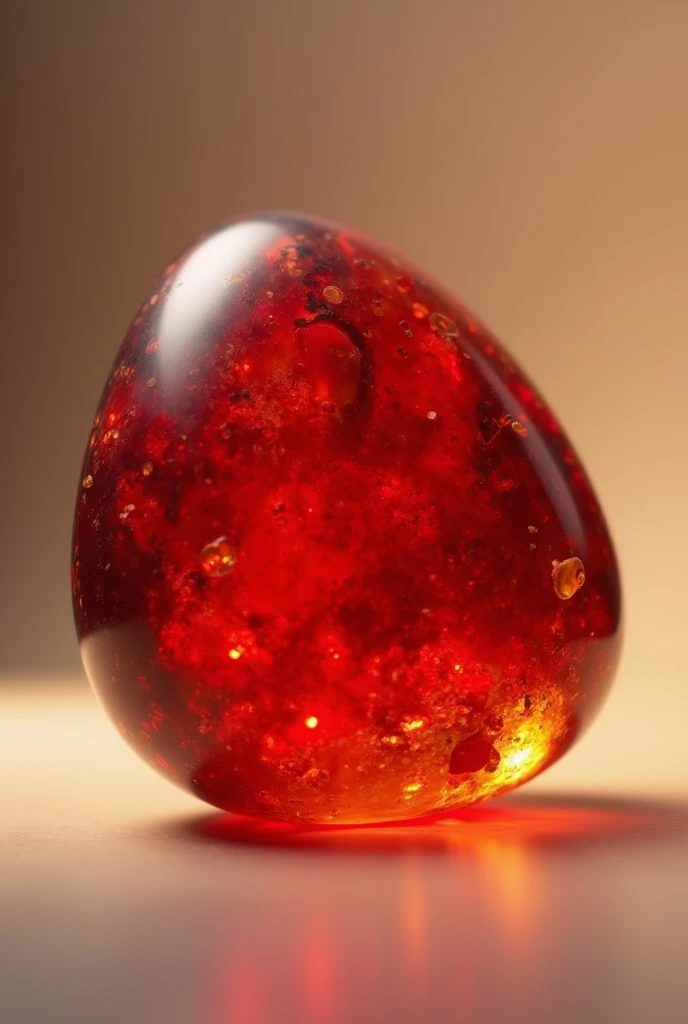 A precious nugget of beautiful red amber 