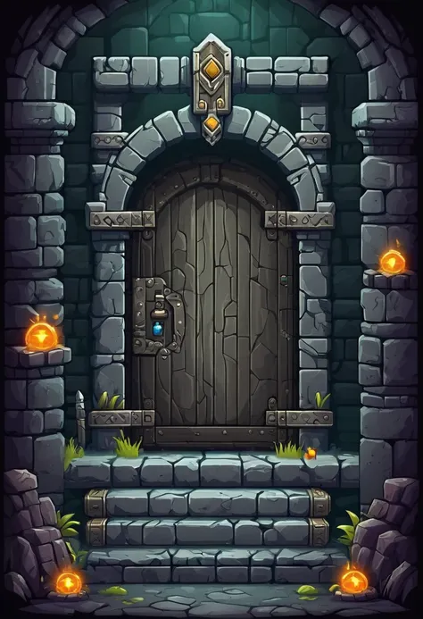 platformer 2d dungeon stone block door