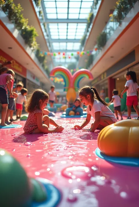 A playground inside a mall with slime