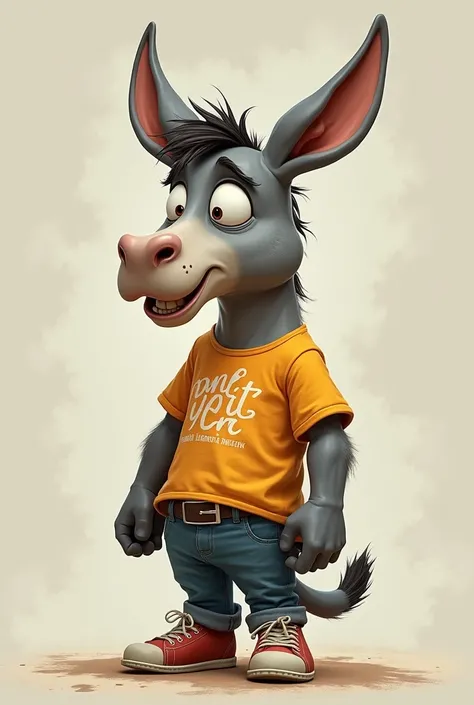 Donkey Appearance: Jumentado is a clumsy-looking anthropomorphic donkey, with big ears and a sarcastic expression. He wears casual clothes, including a fun t-shirt and jeans, which contrast with his somewhat clumsy nature.

skills: He has the ability to cr...