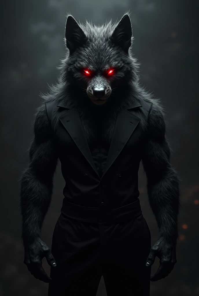 furry, eyes, furry, red eyes, Dark fur with red, black clothes