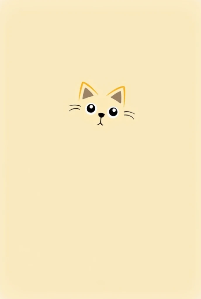 Cat looking at the camera, 2d animated (two dimensions like a cartoon) and simple design, Not very detailed, and very minimalist in 2D