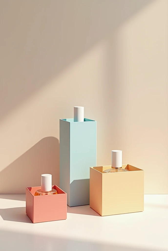 

 three paper 
boxes with perfumes 