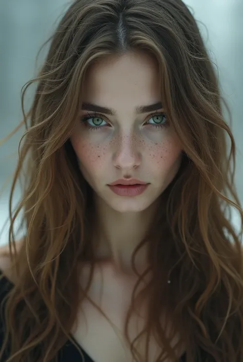 Light brown haired woman with wolf eyes