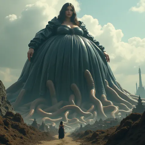 Sexy giantess witch black latex inflatable big balldress with inflatable horns she with her inflatable latex balldress gigantically large inflated balldress she is so big she towers over the whole continents plump princess balldress her plump balldress is ...