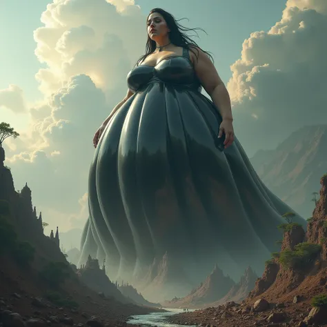 Sexy giantess witch black latex inflatable big balldress with inflatable horns she with her inflatable latex balldress gigantically large inflated balldress she is so big she towers over the whole continents plump princess balldress her plump balldress is ...