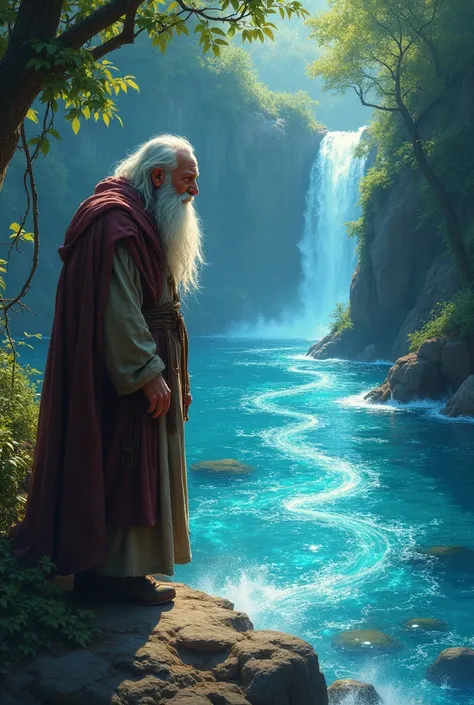 An old man who talks to the most lively magical river 