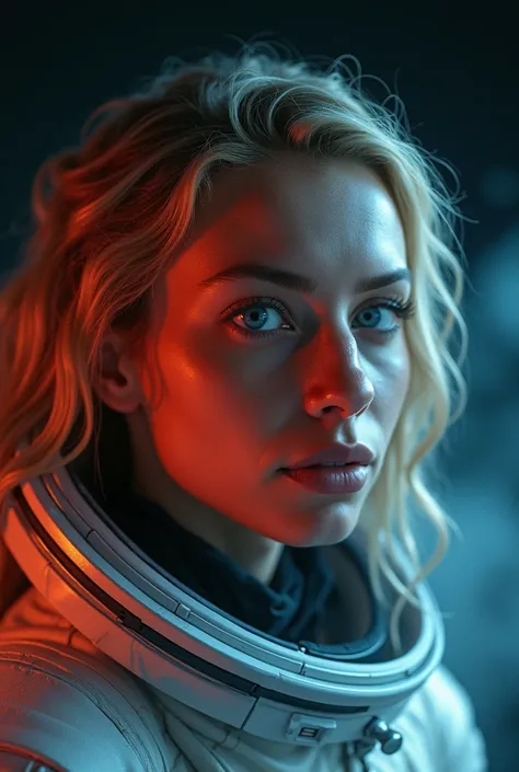 female astronaut j0rd7nj0n3s in space, beautiful face, realistic photo, (portrait), [smoke], [haze], natural lighting, shallow depth of field, photographed on a Canon EOS-1D X Mark III, 50mm lens, F/2.8, (intricately detailed, hyperdetailed), ((RAW color))...