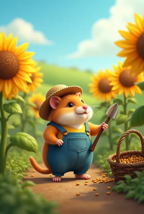 stupid hamster farmer do farm sunflower