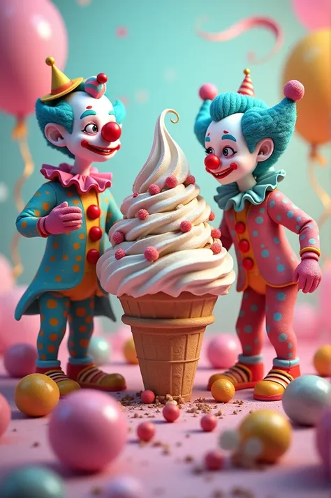 Ice cream with clowns 