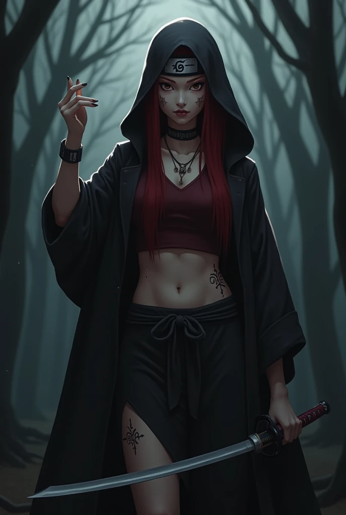 This character description for a Naruto-style anime can be used to present a bright and dark image, which will fit well into the atmosphere of the universe. Imagine a girl, standing against the backdrop of a dark forest, where dim light filters through the...