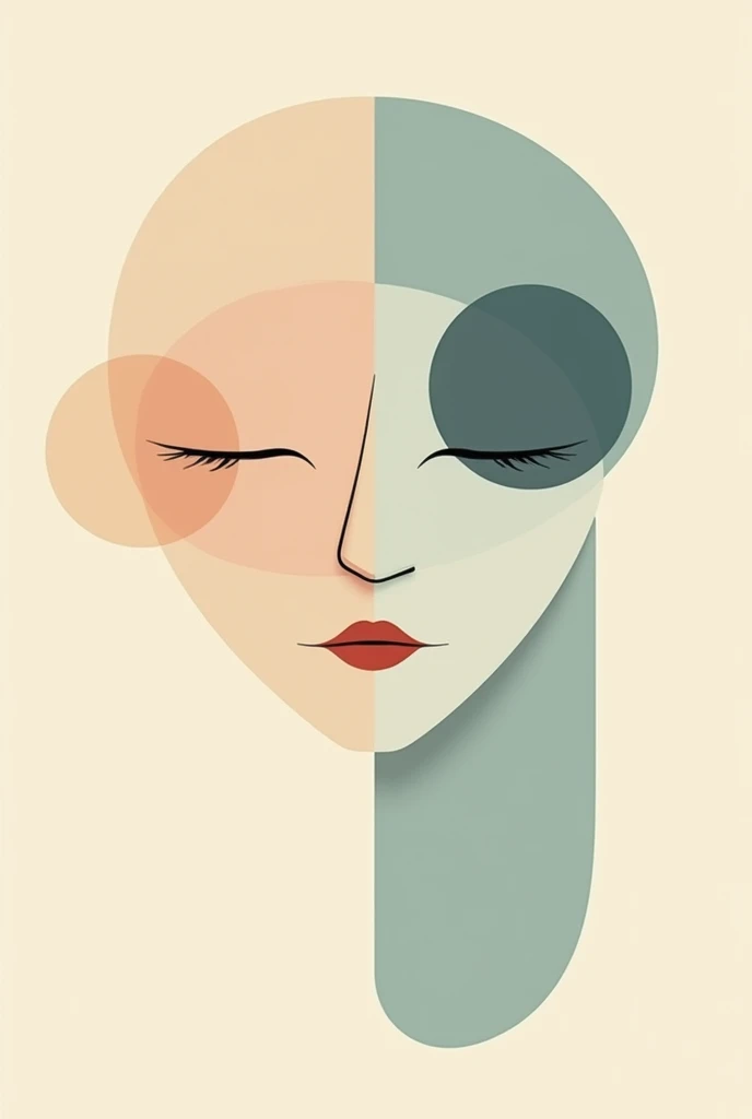 Minimalist face with colors