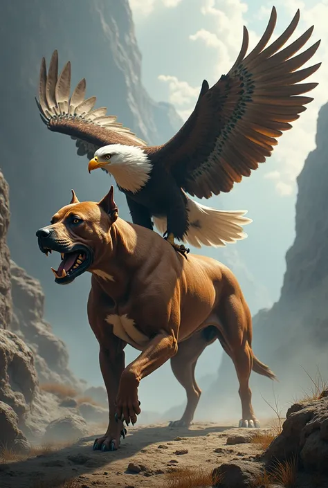 Image of pitbull + eagle
