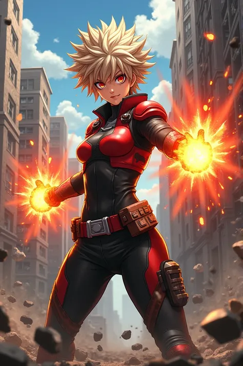 I want an image of Bakugou but the female version is from My Hero Academia
