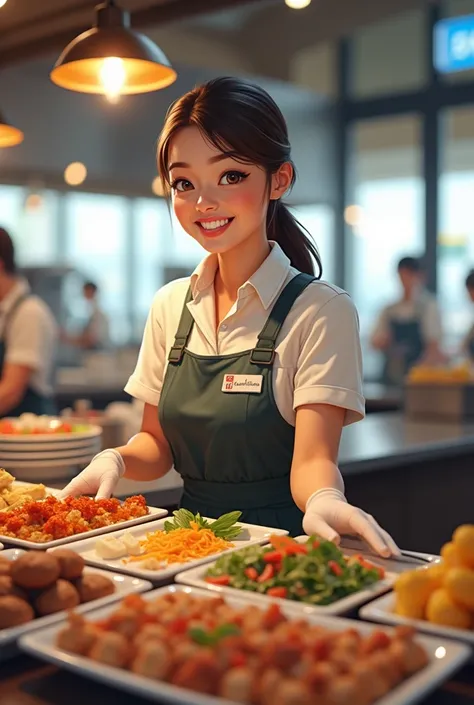 Make a counter attendant at the cafeteria 