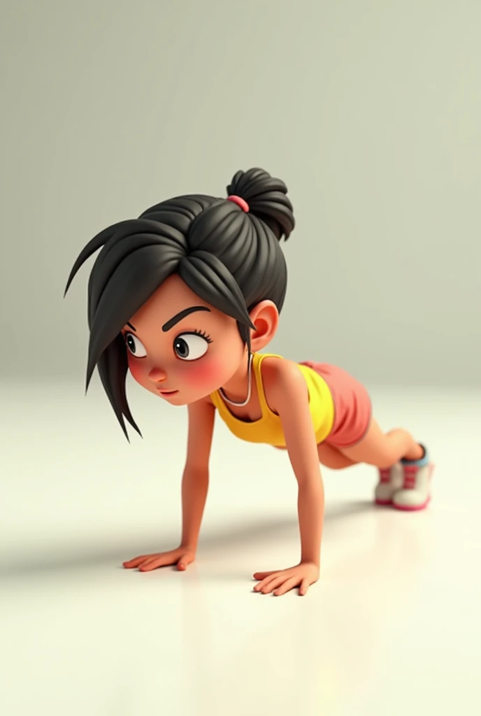 Animated girl doing push up but the elbow is in the ground not hands against the ground