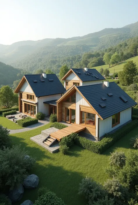 3 houses with shared roof on a plot of 5.000m2 