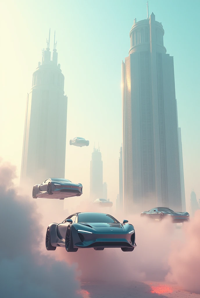 Cars, buildings floating in the air 