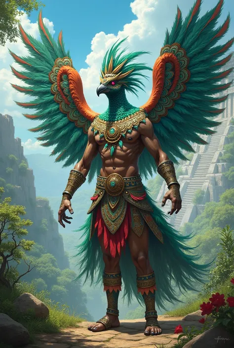 A warrior in the shape of the Quetzal bird