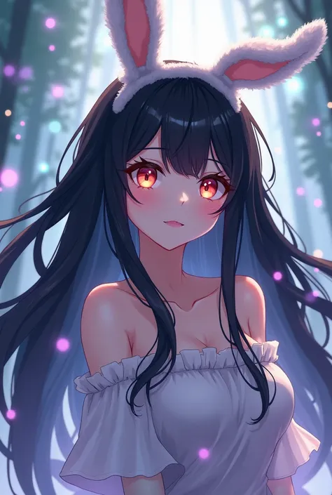 Anime girl bunny black hair