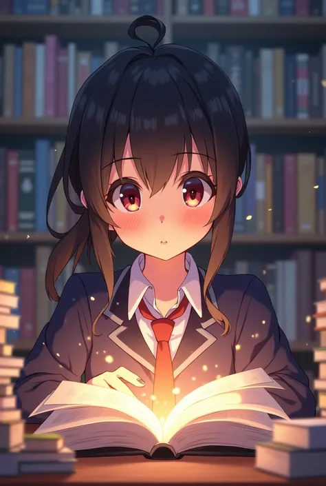 A student Anime wants to success achieve goals by reading books 
