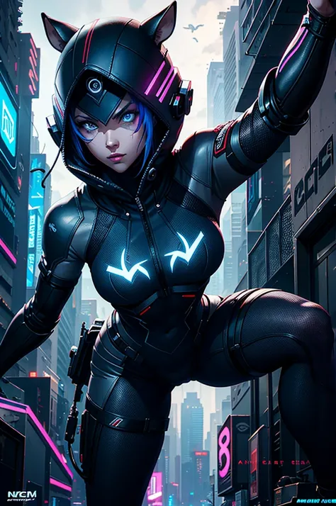 cyber rat logo, cyberpunk, sci-fi, artgerm comic, 8K image quality, Masterpiece