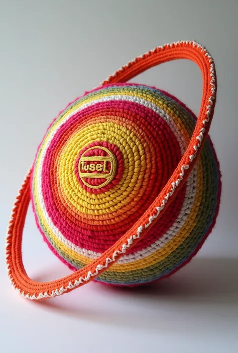 Crochet Saturn with bright colors, Logo
