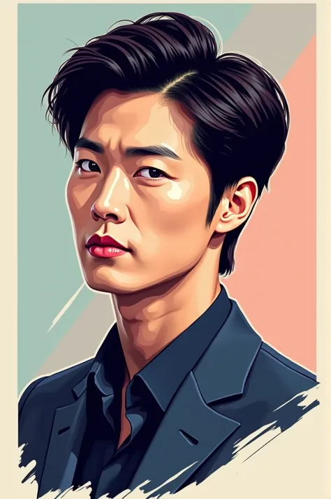 Vector style portrait of lee min ho