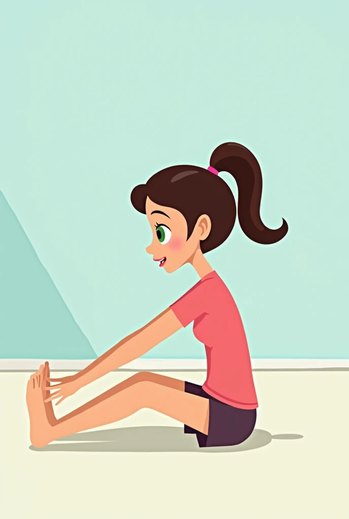 Animated girl doing Sit and reach is a physical test used to measure flexibility and range of motion. This test is significant because mild lordosis, forward pelvic tilt, and pain at the lower back area are all associated with tightness in this area. Legs ...