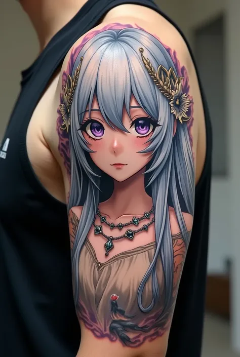 A tattoo of the character Sylvie from Mawan The Beginning After the End 