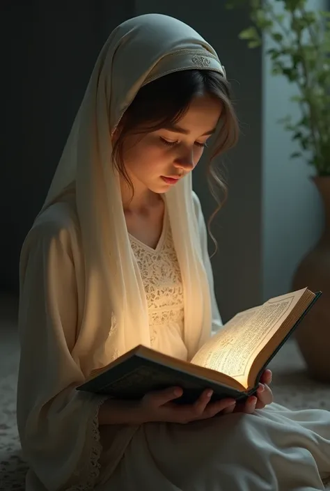 Younger beautiful girl read Quran without clothes 