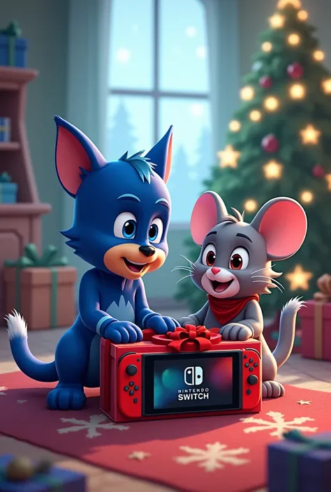 tom and Jerry are both pj masks catboy and mouseboy got an nintendo switch for Christmas