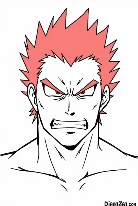 little kirishima angry easy drawing black and white 

