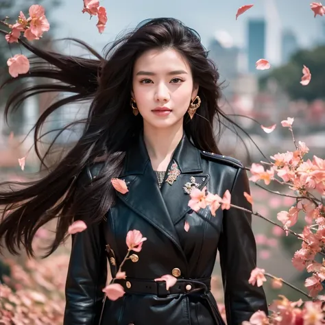 “A beautiful 2 Asian woman., Film style, Use Kodak Portra 400 film., ภาพถ่ายระยะไกลHigh qualityระดับ 3D, 8k, Resolution 45 million pixels, The young woman has a round, bright face., Long straight black hair, Ponytail, Extra long up to 3 meters, My hair blo...