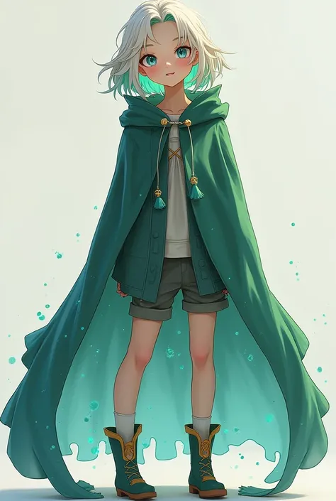 
A young teenager, 1.77, has white skin, your hair is medium a little voluminous, with some white hairs, greens, gold and blue. Overall, it has a very friendly appearance.. His clothes are formal, but what stands out most is the cloak he uses, This cloak h...