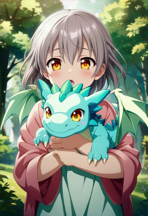 baby dragon, red, golden eyes, CG