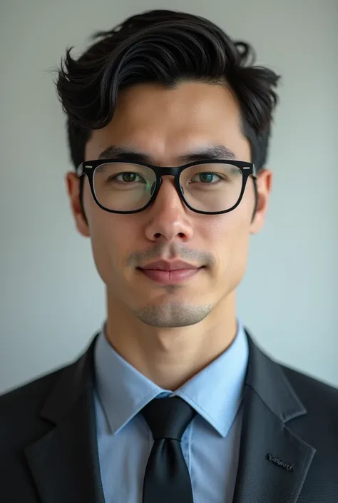 A young white man with dark hair and glasses who conveys confidence and security to anyone looking at him