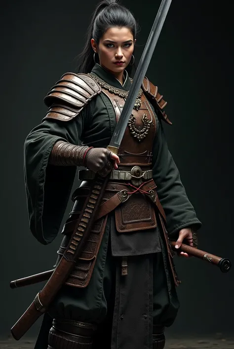 Woman, warrior, joana dArc, katana, realism, samurai, the katana next to her face