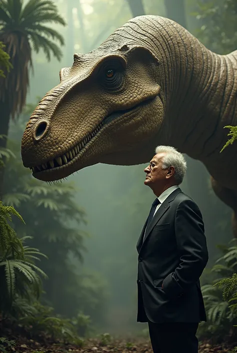 LUIS INÁCIO LULA DA SILVA SMELLING THE NECK OF A DINOSAUR