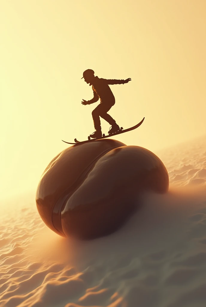 skater man, skiing on a coffee bean all free, I just need his silhouette